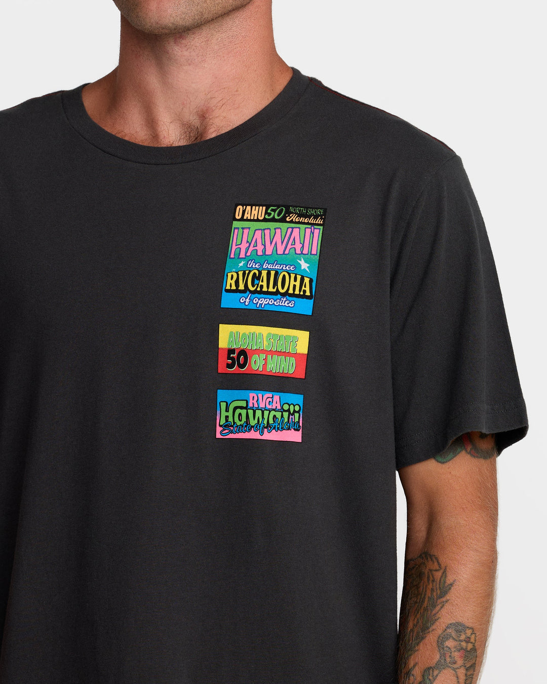 RVCA ISLAND TIME TEE - BLACK (PTK)