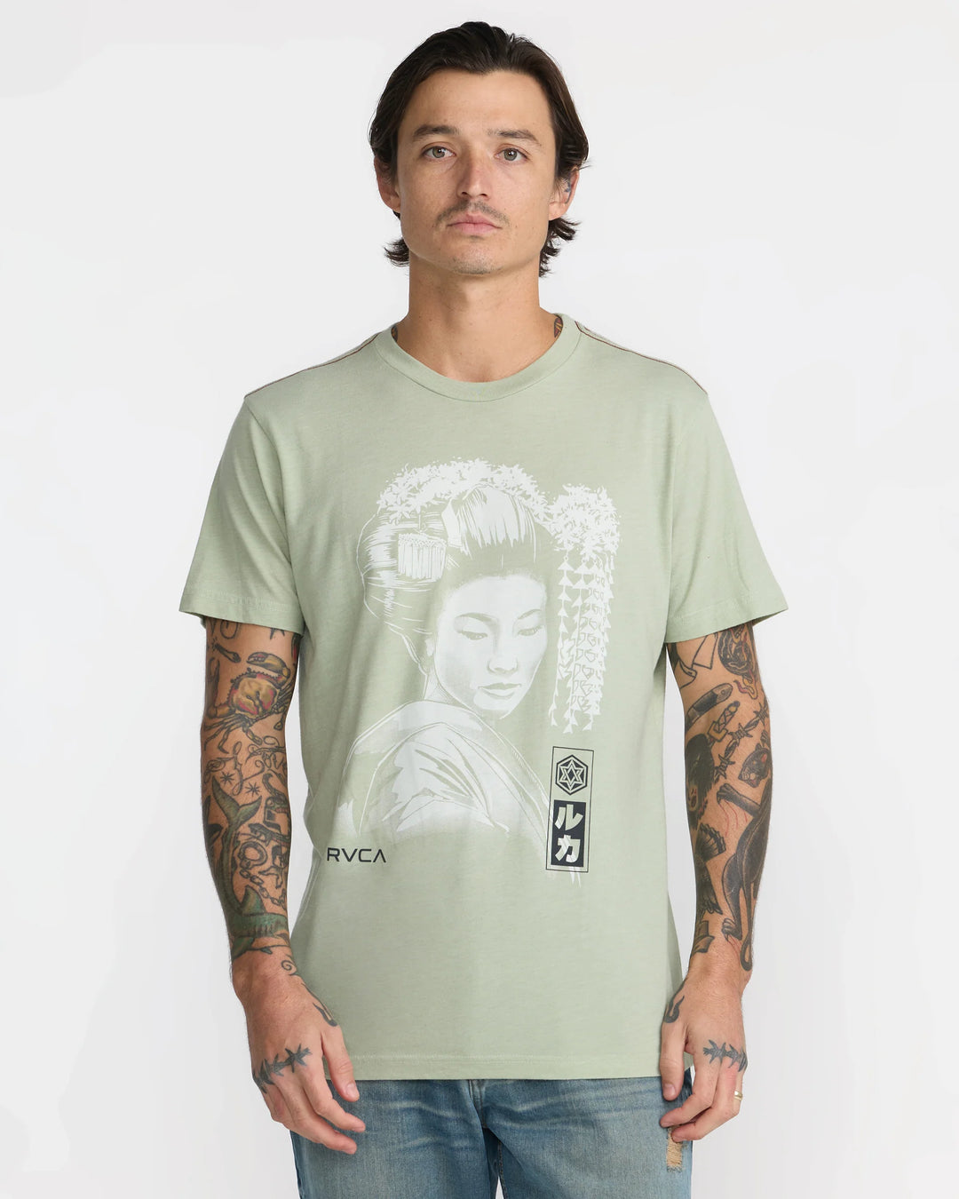 RVCA GEISHA TEE - LIGHT OLIVE (LTO)