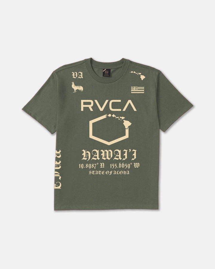 RVCA HAWAII 4.0 TEE - OLIVE