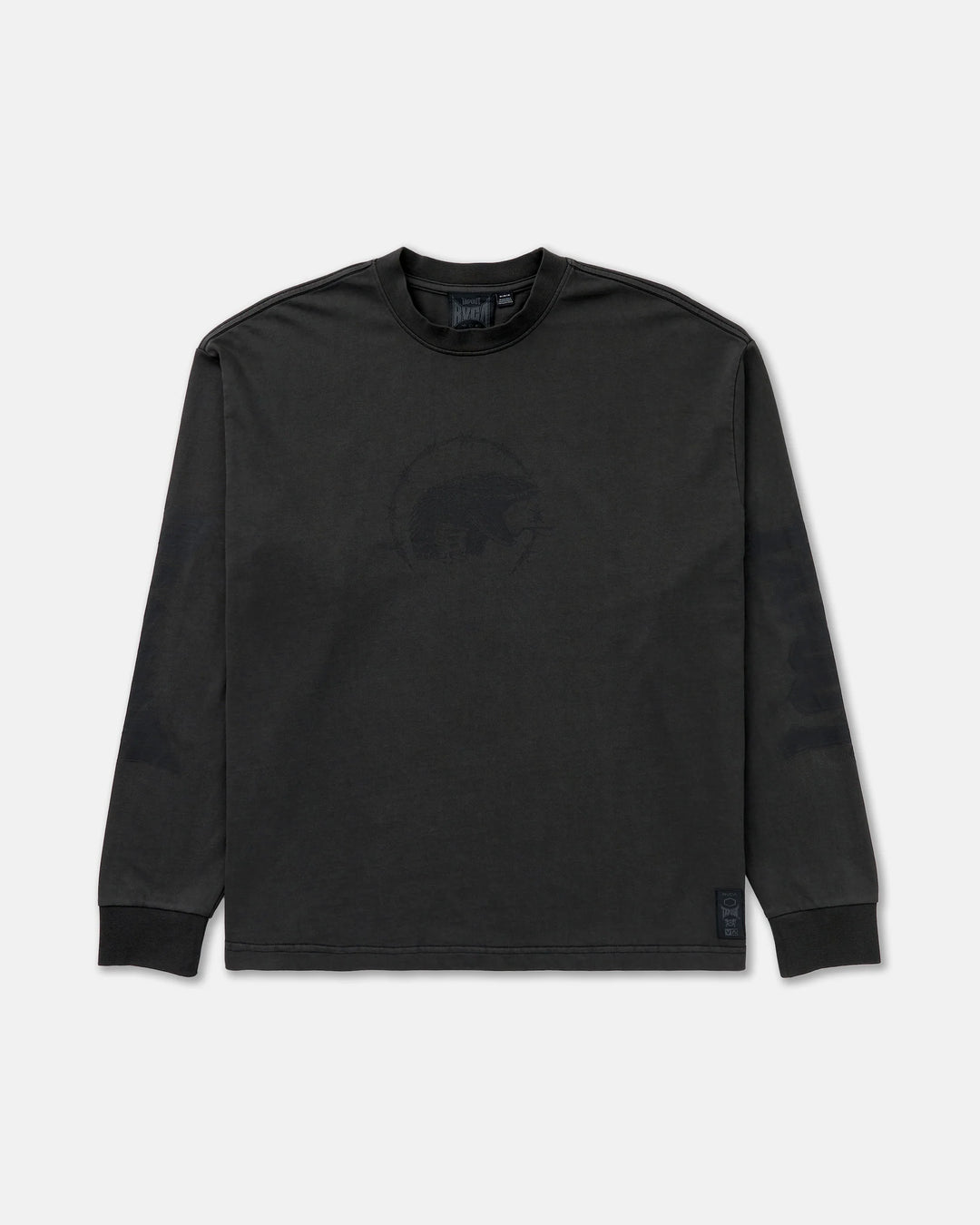RVCA TAPOUT HEAVYWEIGHT LONG SLEEVE TEE - BLACK
