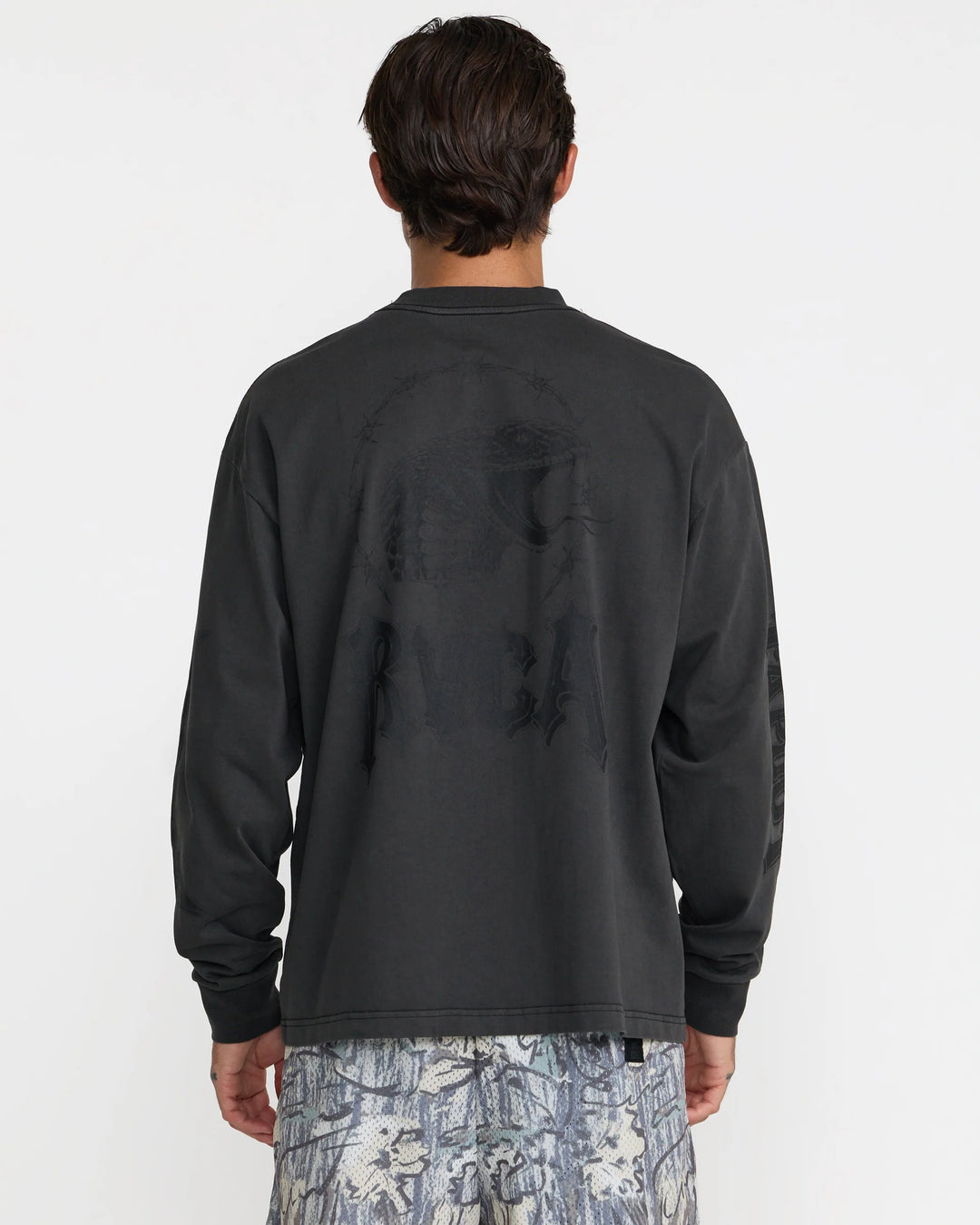 RVCA TAPOUT HEAVYWEIGHT LONG SLEEVE TEE - BLACK