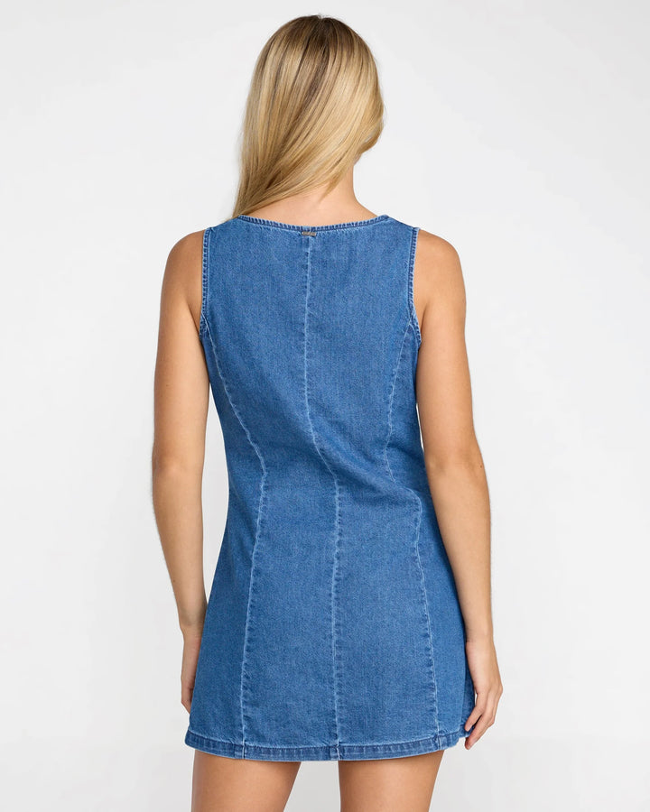RVCA LAINEY MINI DRESS - CRYSTAL BLUE (CRY)