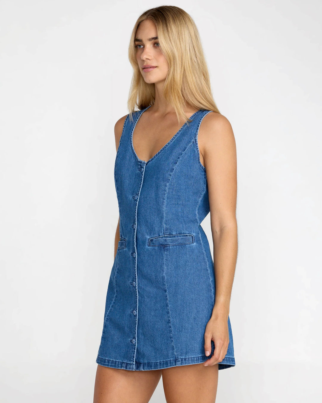 RVCA LAINEY MINI DRESS - CRYSTAL BLUE (CRY)