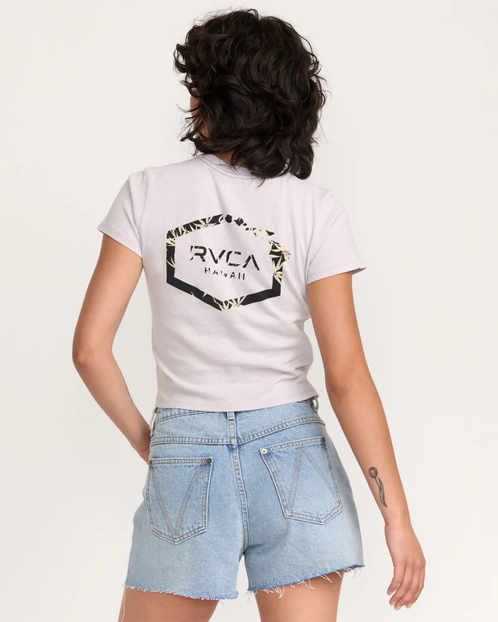 RVCA HAWAII HEX 411 WOMENS TEE - GRAY