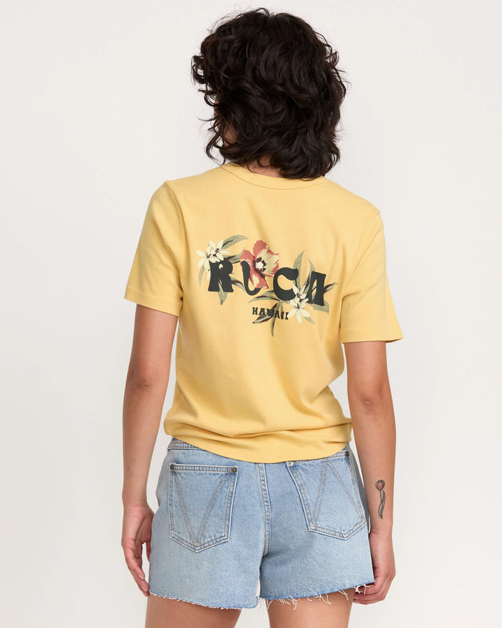 RVCA HAWAII DAILY WOMENS TEE - YELLOW