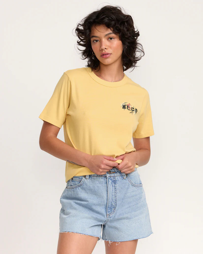 RVCA HAWAII DAILY WOMENS TEE - YELLOW