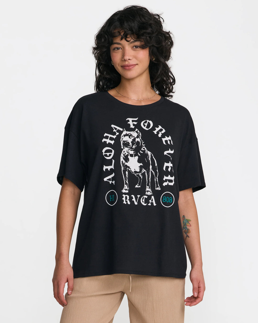 RVCA KAHU OVERSIZED WOMENS TEE - BLACK