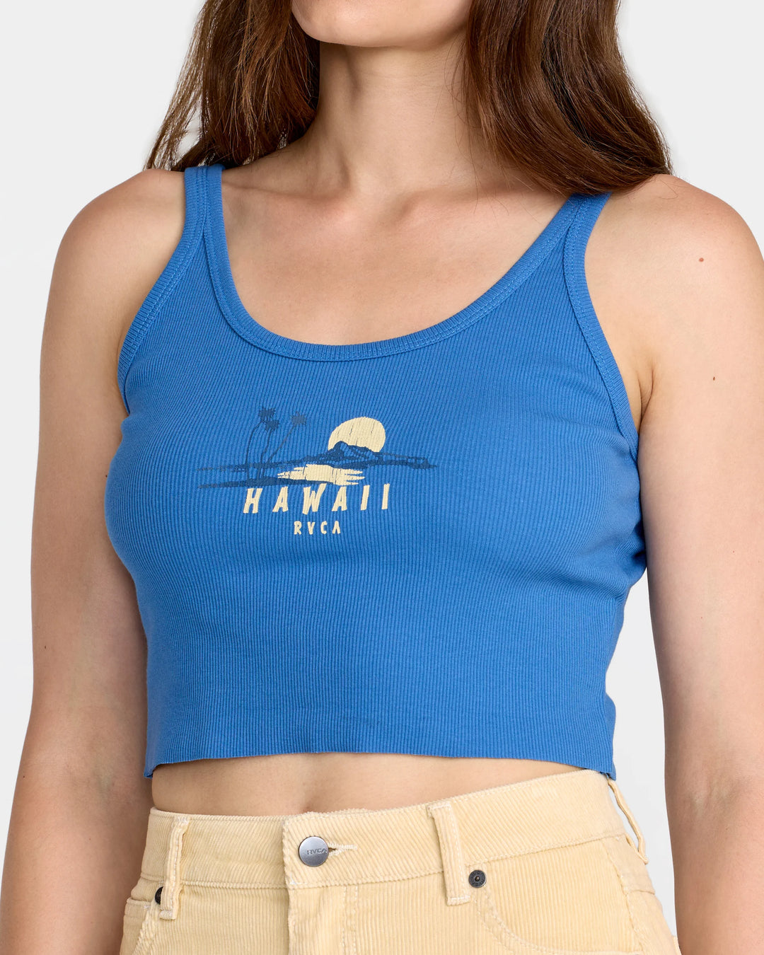 RVCA REFLECTIONS CROP TANK TOP - REL