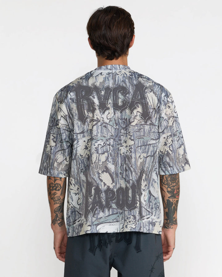 RVCA TAPOUT MESH JERSEY TEE - CAMO