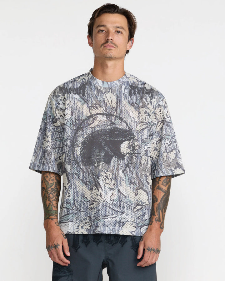 RVCA TAPOUT MESH JERSEY TEE - CAMO