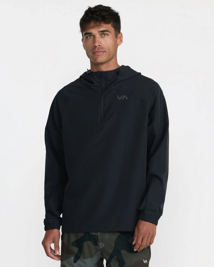 RVCA CANYON LONG SLEEVE HOODIE - BLACK