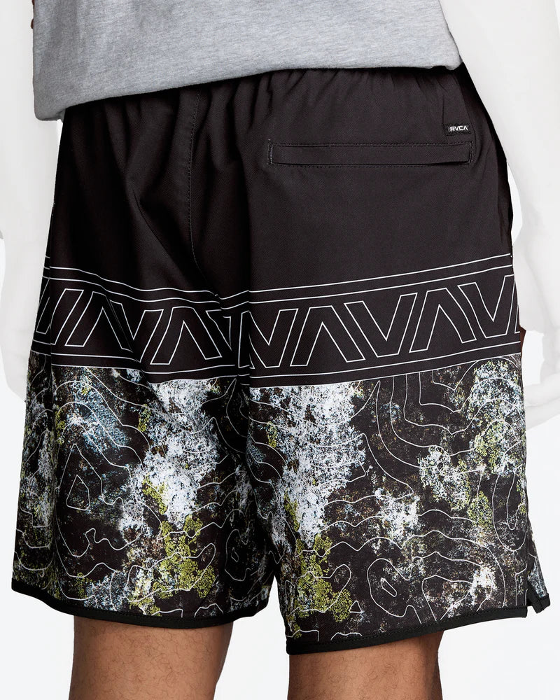 RVCA HAWAII YOGGER STRETCH 17" SHORT - BLACK (BL2)