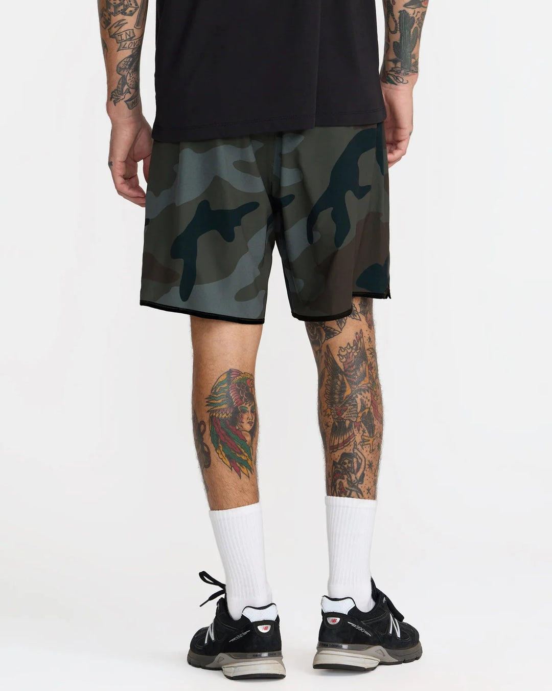RVCA YOGGER STRETCH CONTRAST 17" SHORT - GREEN CAMO (GNR6)