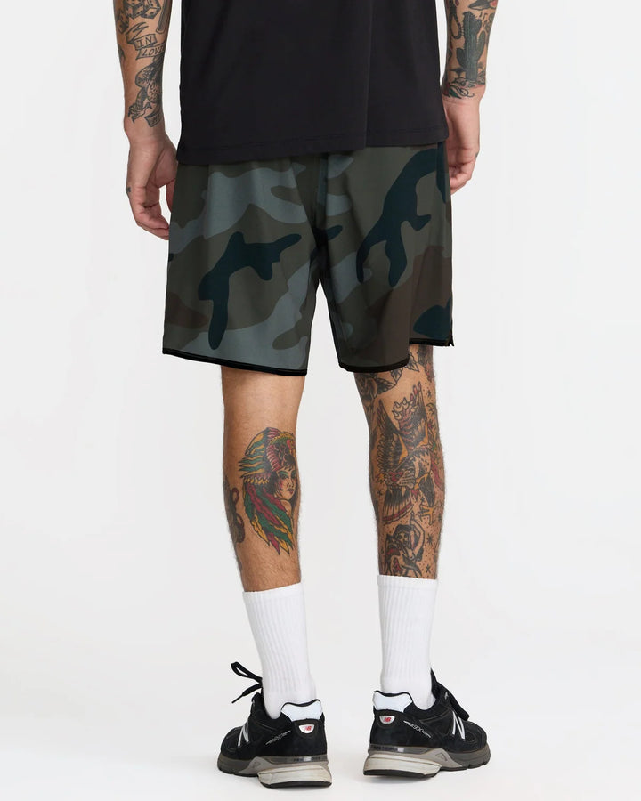 RVCA YOGGER STRETCH CONTRAST 17" SHORT - GREEN CAMO (GNR6)