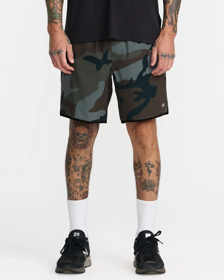 RVCA YOGGER STRETCH CONTRAST 17" SHORT - GREEN CAMO (GNR6)
