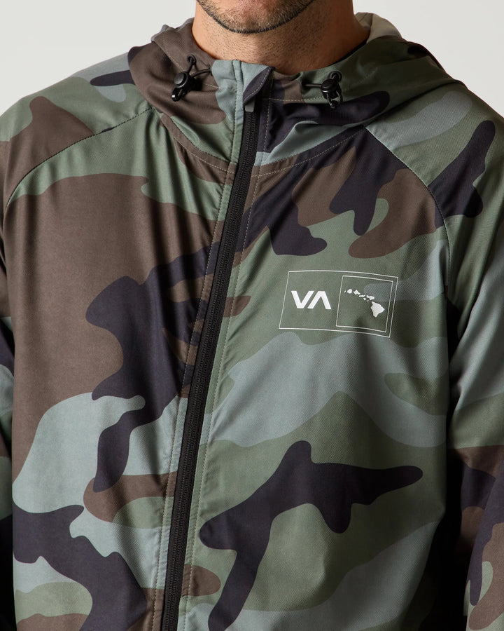 RVCA YOGGER JACKET HAWAII III - GREEN CAMO (GNR6)