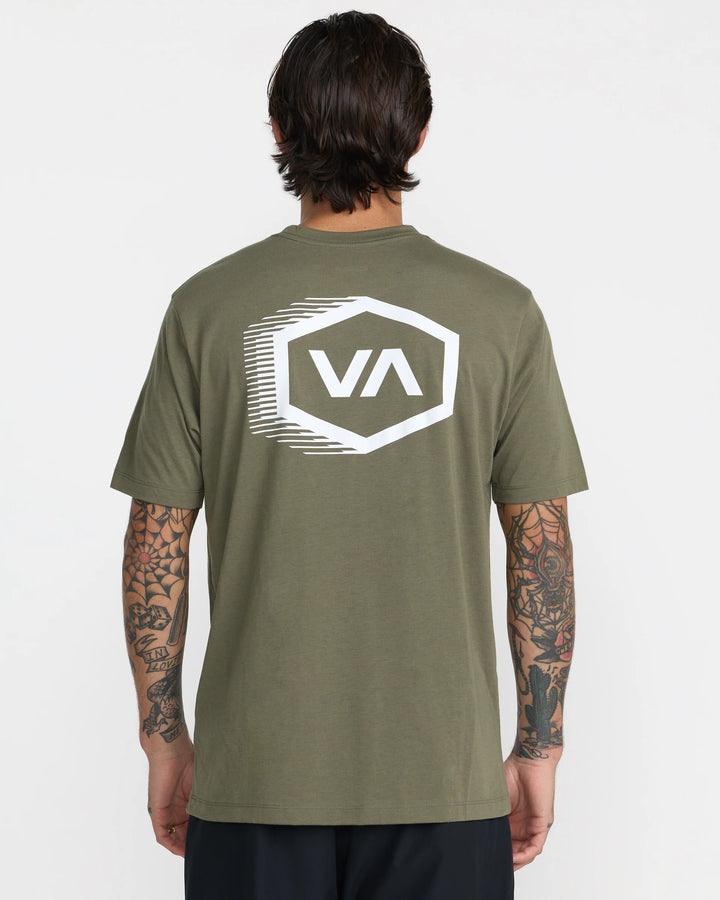 RVCA TECH HEX TEE - ARMY