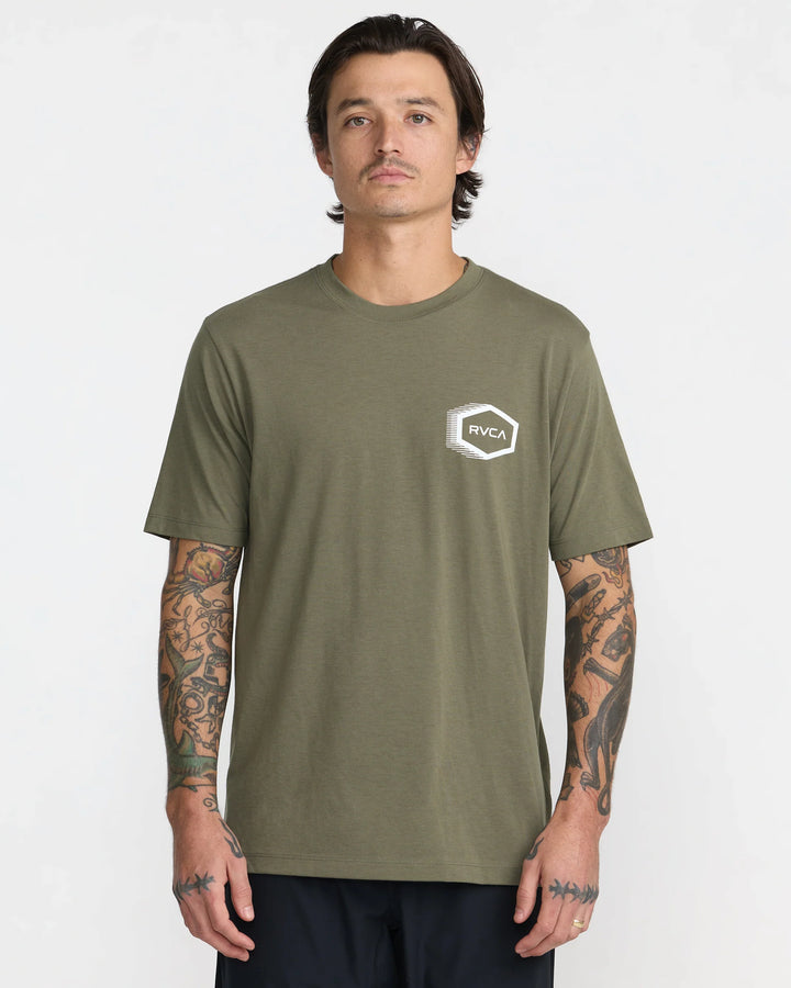 RVCA TECH HEX TEE - ARMY