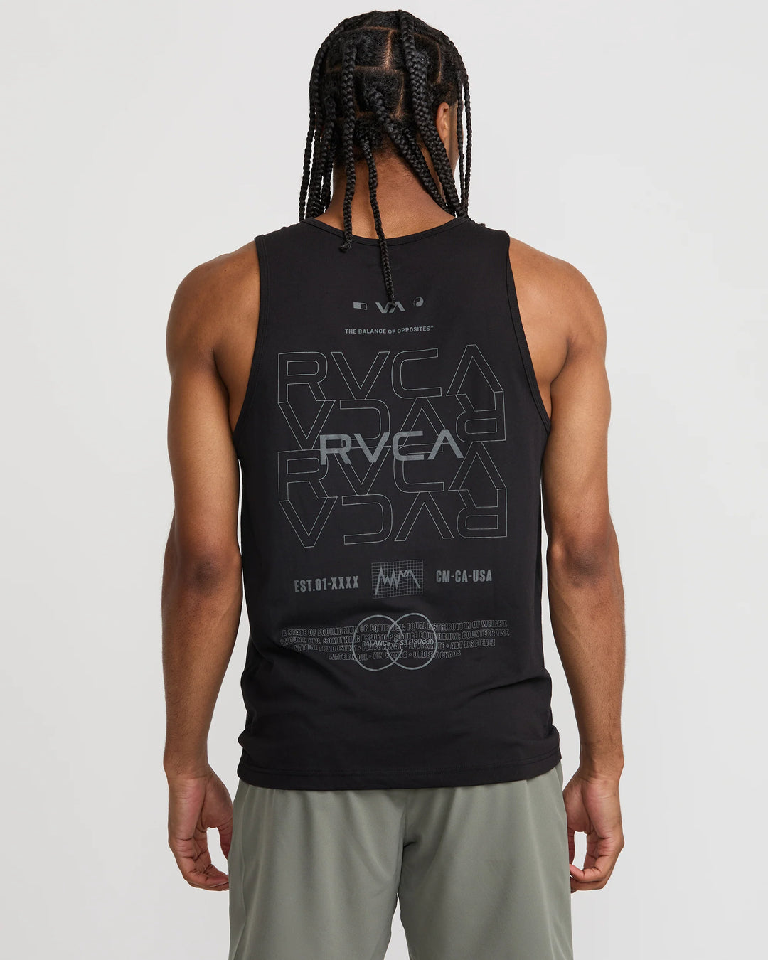 RVCA PIN FLIP TANK TOP - BLACK