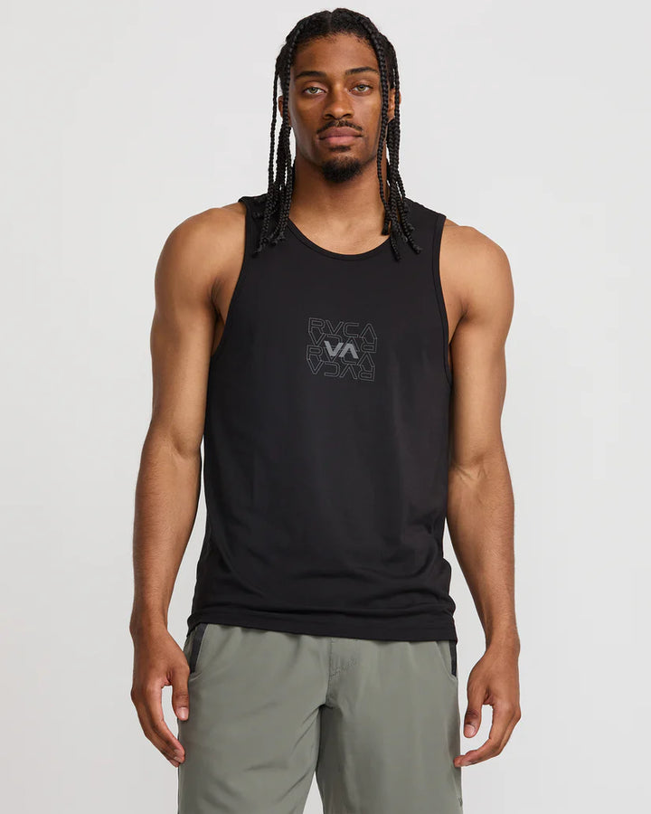 RVCA PIN FLIP TANK TOP - BLACK