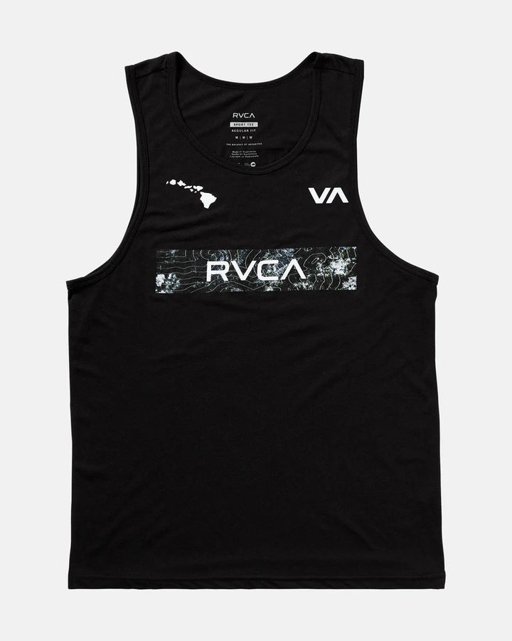 RVCA HAWAII ICON BAND TANK TOP - BLACK