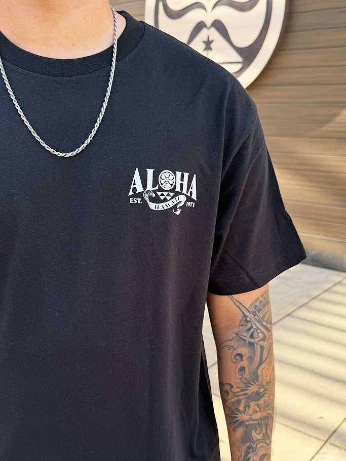 HIC ALOHA KAMEHAMEHA BIG BRADDAH TEE - BLACK