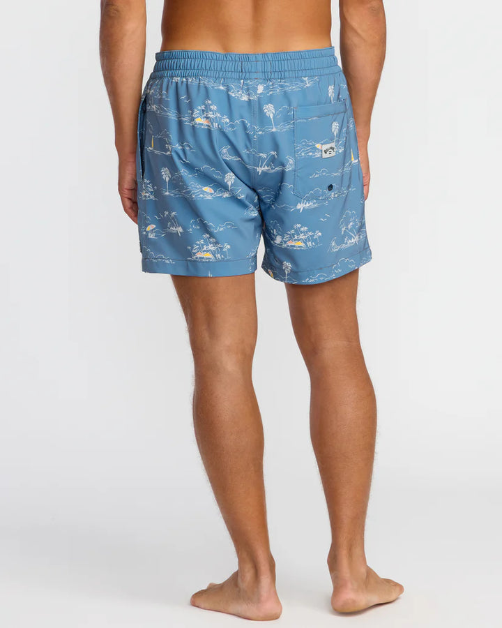 BILLABONG LINEUP LAYBACK ELASTIC WAIST SHORT - STEEL BLUE (SSB)