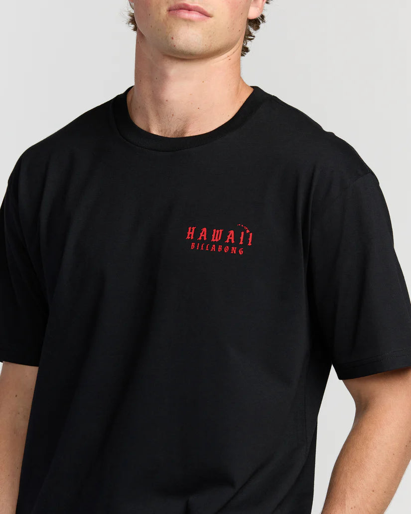 BILLABONG SKULL WAVE HI REGULAR TEE - BLACK