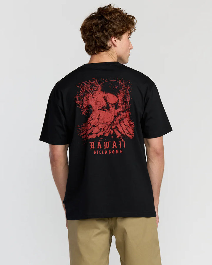 BILLABONG SKULL WAVE HI REGULAR TEE - BLACK