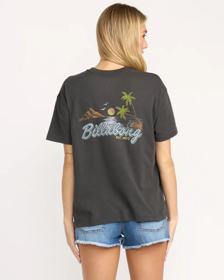 BILLABONG WHAT A VIBE WOMENS TEE - BLACK (OFB)