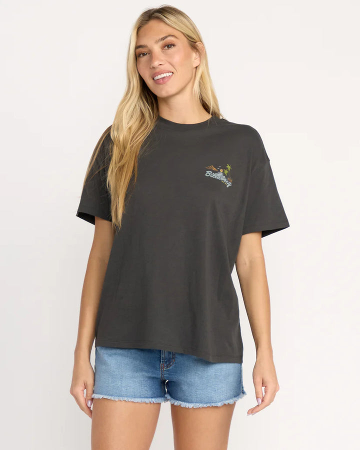 BILLABONG WHAT A VIBE WOMENS TEE - BLACK (OFB)