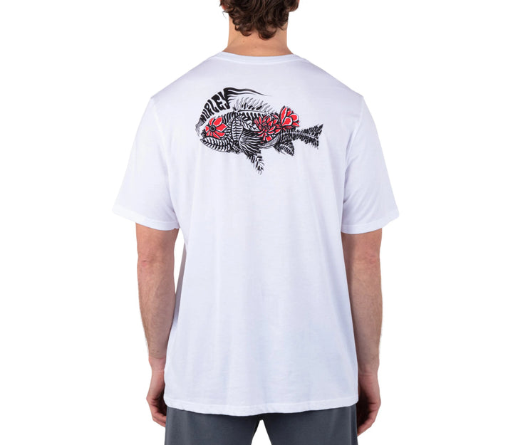 HURLEY EVD FLOWER FISH TEE - WHITE