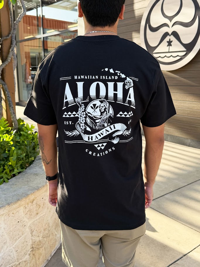 HIC ALOHA KAMEHAMEHA TEE - BLACK