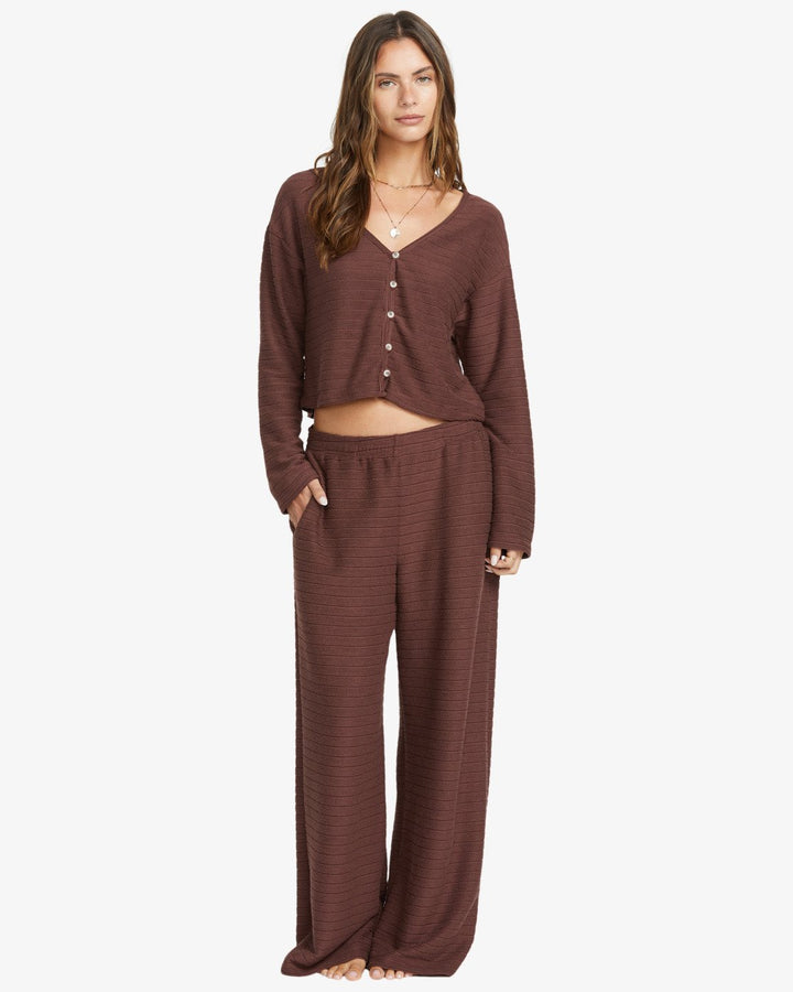 BILLABONG ALL I NEED TROPICS WOMENS ELASTIC PANT - BROWN (RSL0)