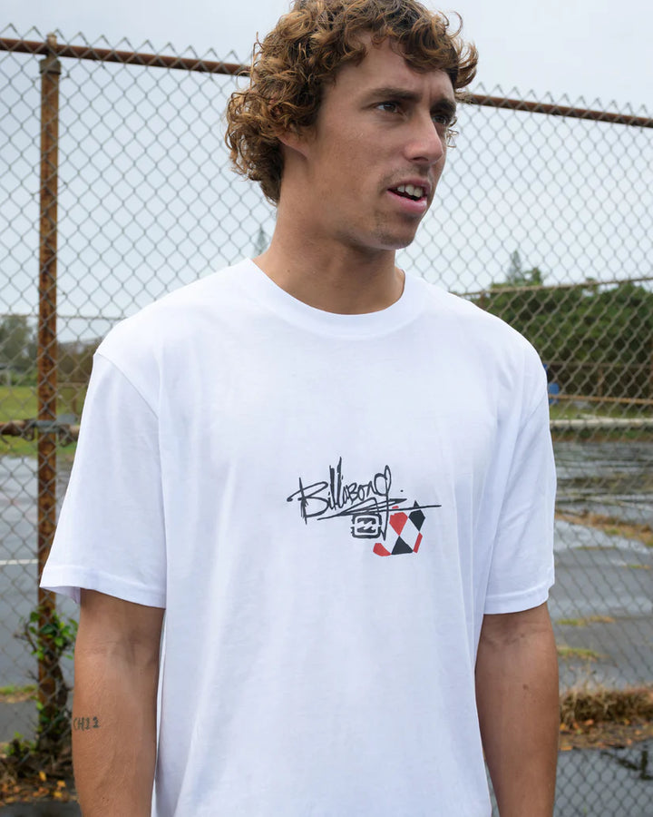 BILLABONG A.I. ARGYLE PREMIUM TEE -WHITE