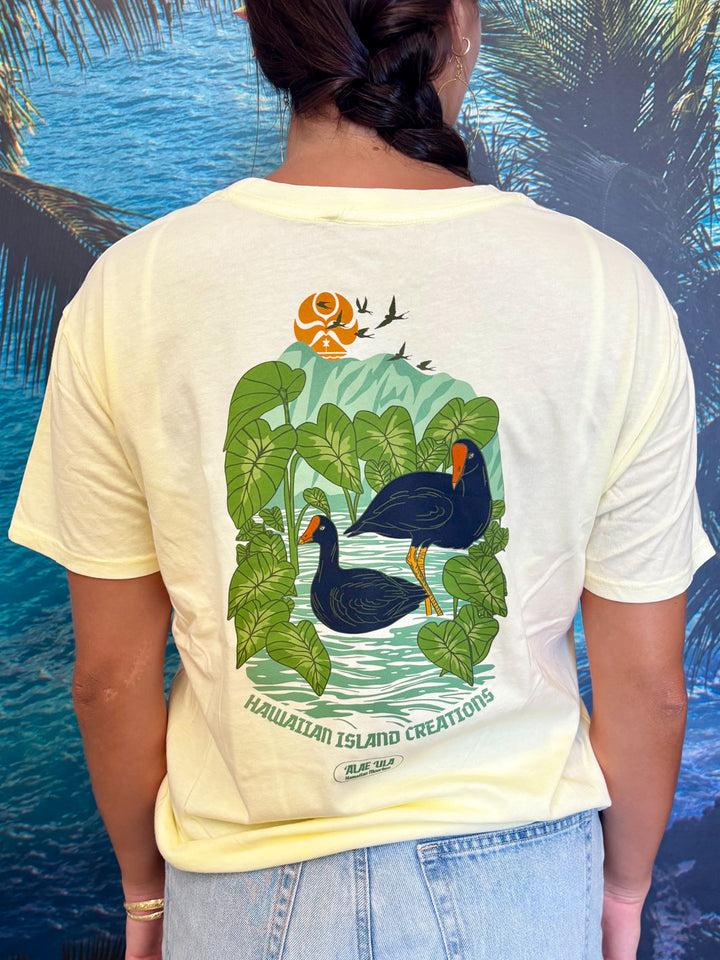 HIC ALAE ULA WETLANDS BOYFRIEND WOMENS TEE - MELLOW YELLOW