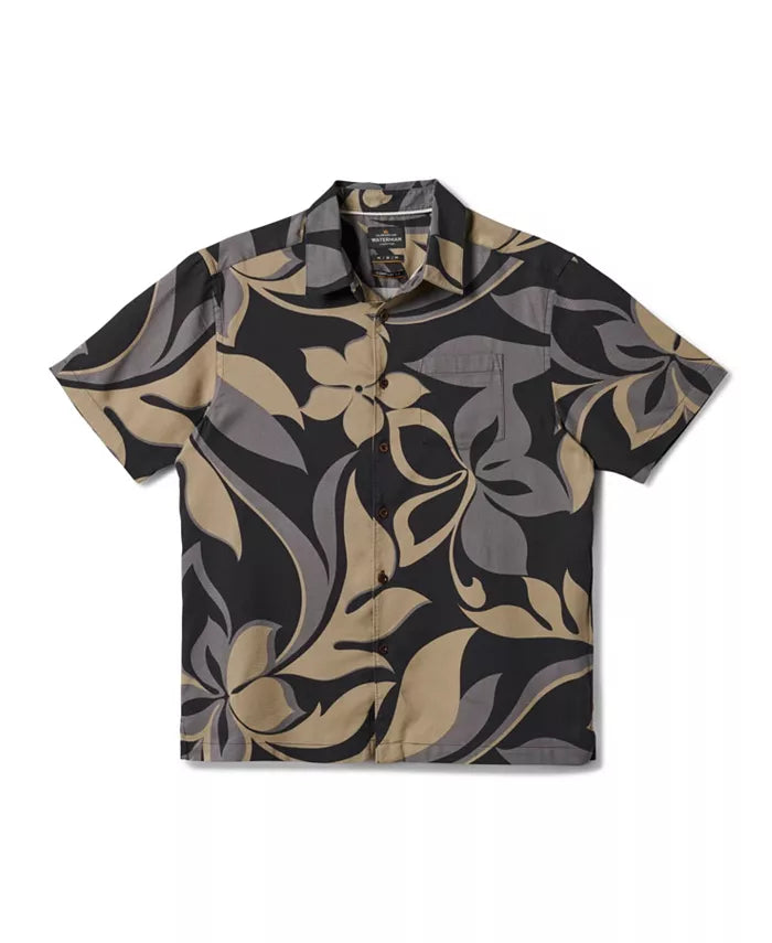 QUIKSILVER WATERMAN CRUISIN BUTTON DOWN WOVEN SHIRT - PHANTOM