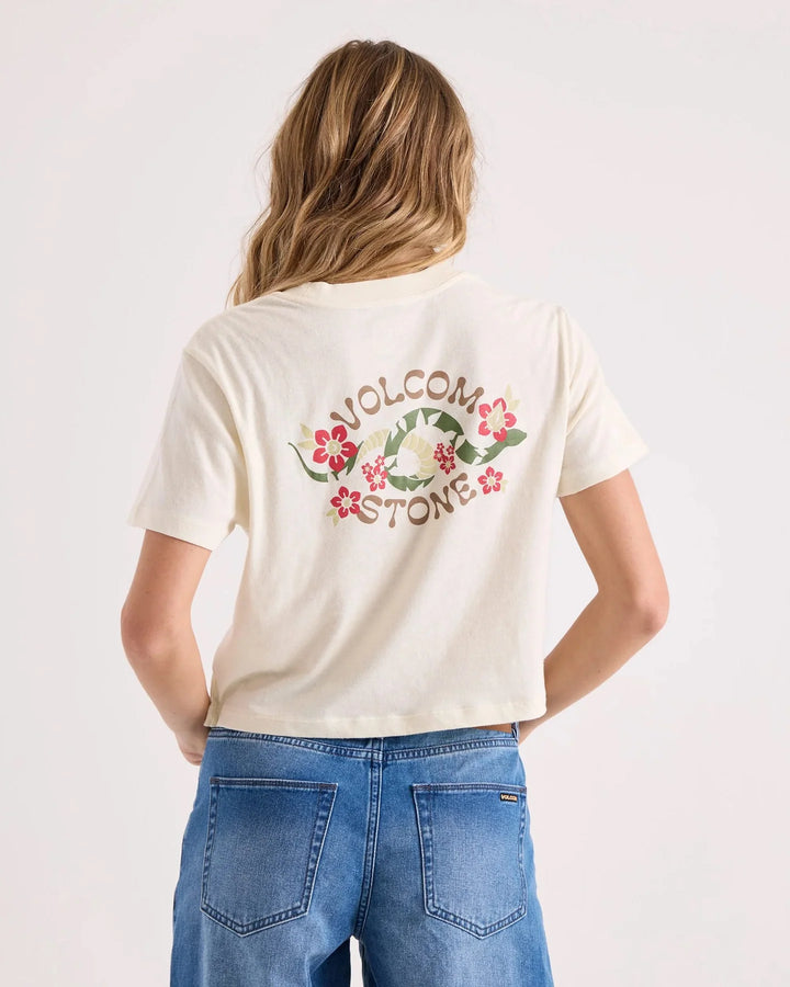 VOLCOM CHECKED OUT POCKET DIAL TEE - VINTAGE WHITE  (VWH)