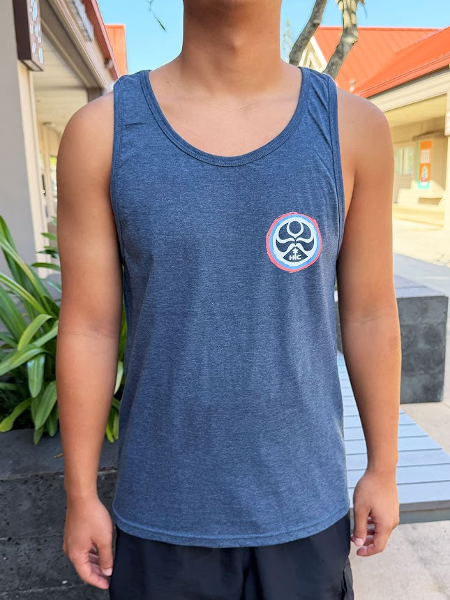 HIC NO WORRIES BRAH TANK TOP - NAVY HEATHER