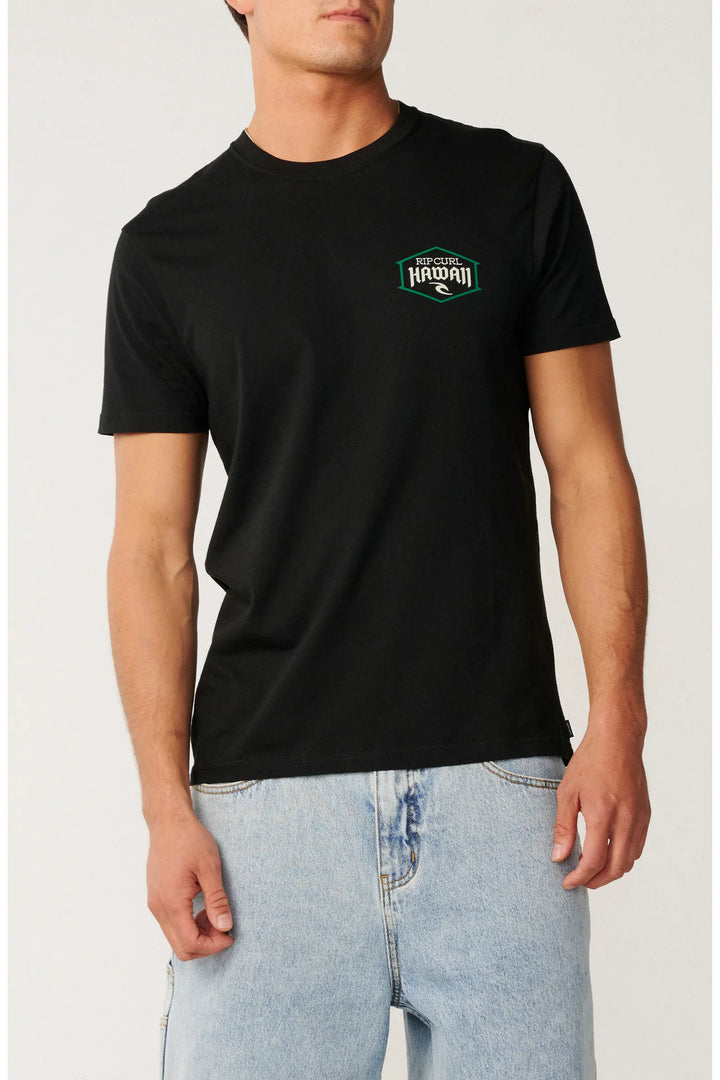 RIP CURL ALOHA STATE LOCKUP TEE - BLACK