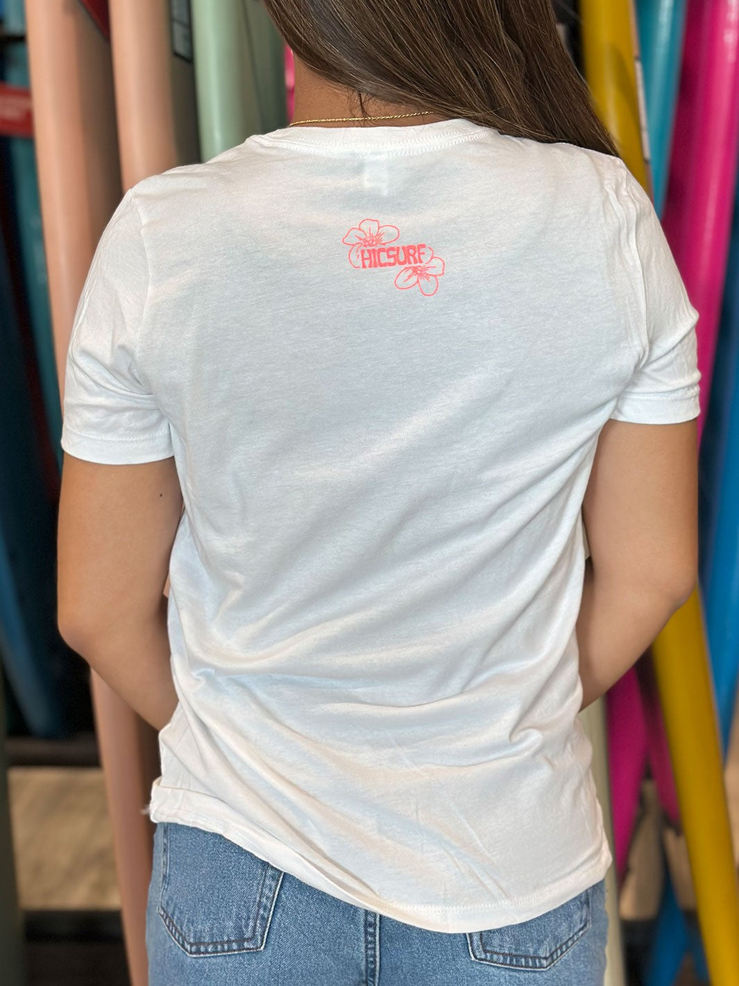 HIC HAWAII BLOOM BOYFRIEND WOMENS TEE - WHITE