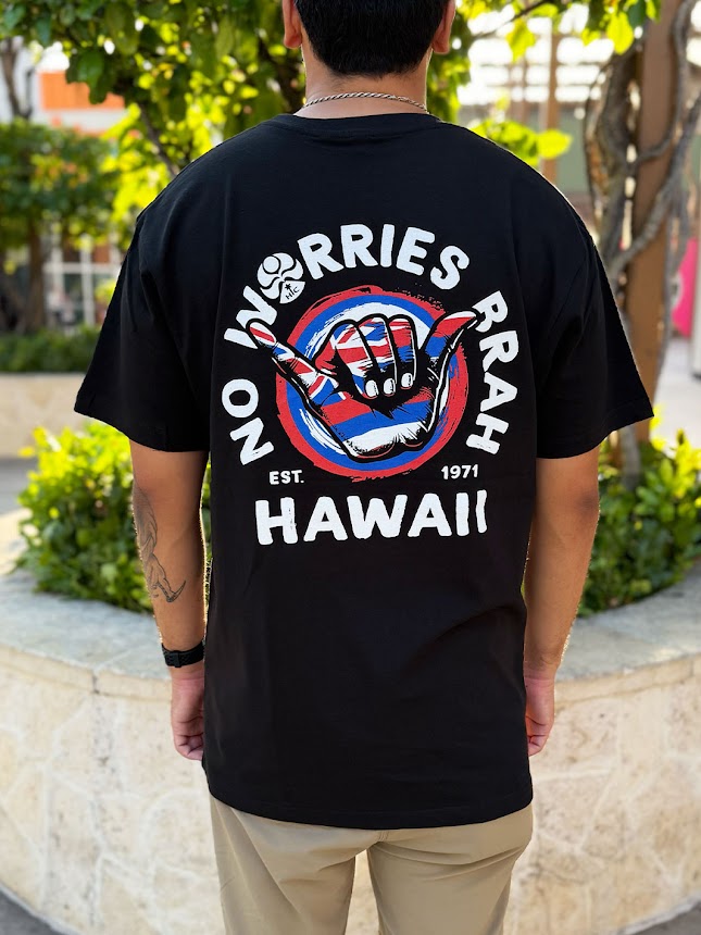 HIC NO WORRIES BRAH BIG BRADDAH TEE - BLACK