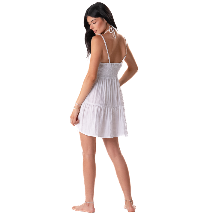 LOTUS AND LUNA X HIC BAHAMA DRESS - WHITE
