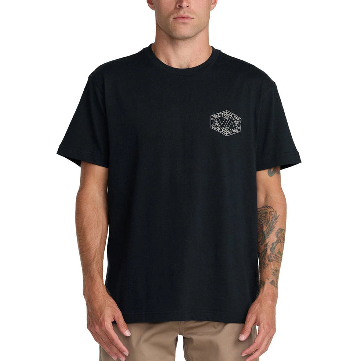 RVCA HEX FILIGRE TEE - BLACK