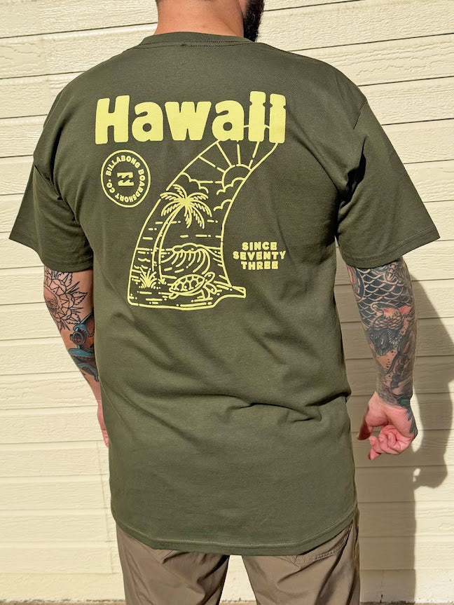 BILLABONG KEYHOLE HI TEE - MILITARY