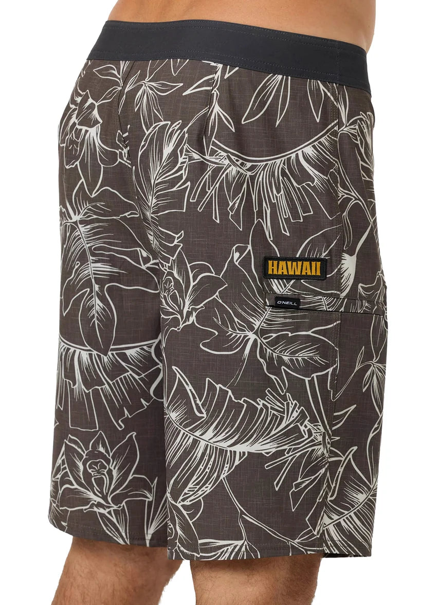 O'NEILL HYPERFREAK HEAT SOLID 20" HAWAII BOARDSHORT -  TURKISH COFFEE (TCO)