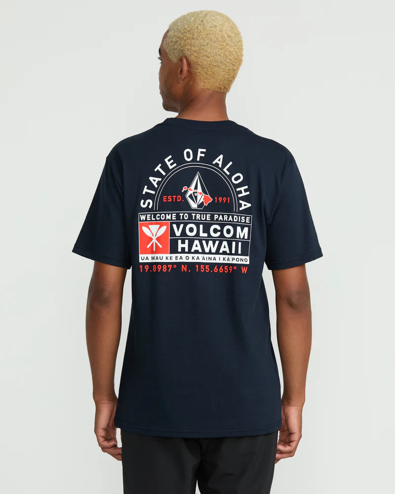 VOLCOM LATTITUDE TEE - NAVY BLUE – Hawaiian Island Creations