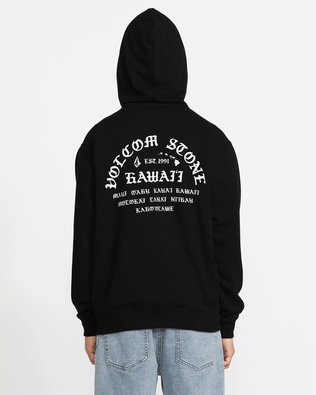VOLCOM LINEAGE ZIP FLEECE HOODIE - BLACK