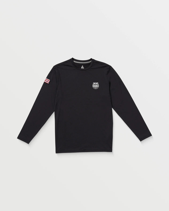 VOLCOM HI LOOSE LONG SLEEVE SURF SHIRT - BLACK
