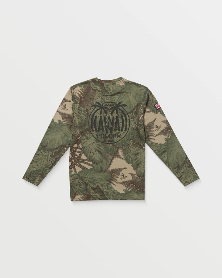 VOLCOM HI LOOSE LONG SLEEVE SURF SHIRT - KHAKI